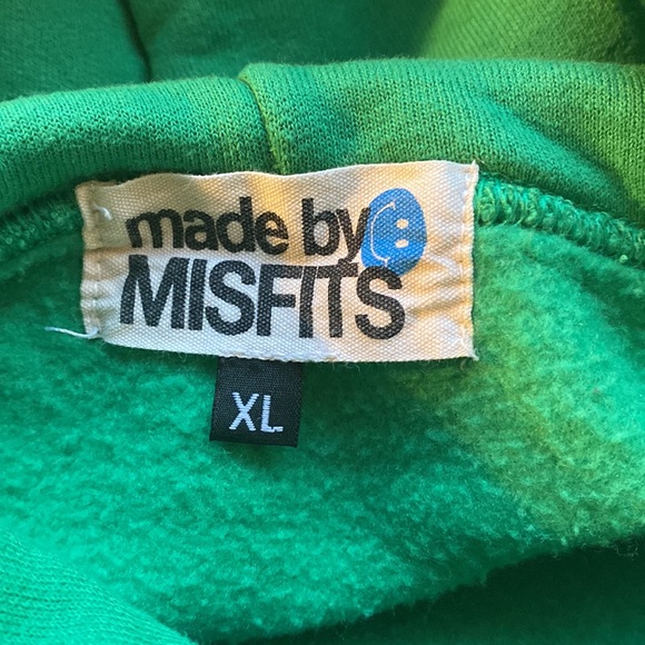 MISFITS Green Hoodie Size XL - Picture 8 of 8